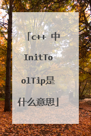 c++ 中InitToolTip是什么意思