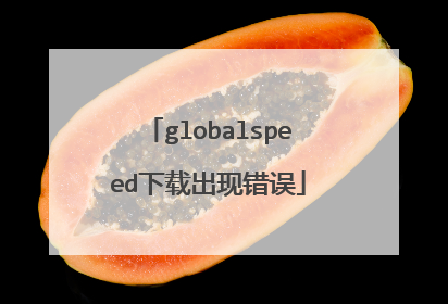 globalspeed下载出现错误