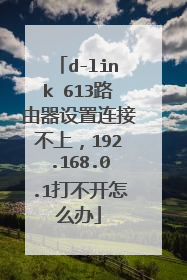 d-link 613路由器设置连接不上,192.168.0.1打不开怎么办