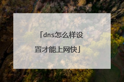dns怎么样设置才能上网快