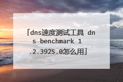 dns速度测试工具 dns benchmark 1.2.3925.0怎么用