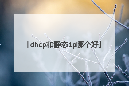 dhcp和静态ip哪个好
