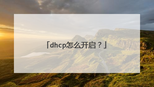 dhcp怎么开启？