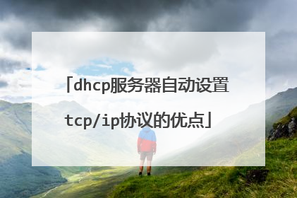 dhcp服务器自动设置tcp/ip协议的优点