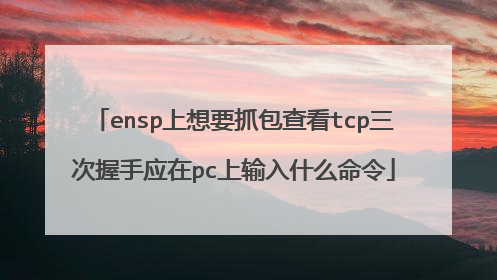 ensp上想要抓包查看tcp三次握手应在pc上输入什么命令