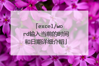 excel/word输入当前的时间和日期详细介绍