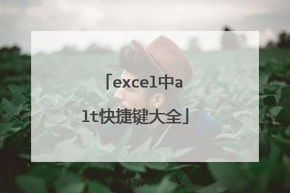 excel中alt快捷键大全