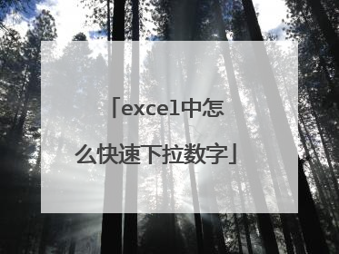 excel中怎么快速下拉数字