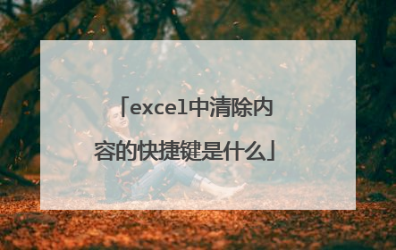 excel中清除内容的快捷键是什么