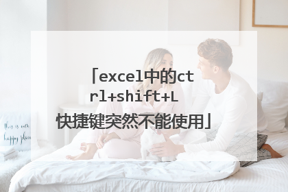 excel中的ctrl+shift+L快捷键突然不能使用