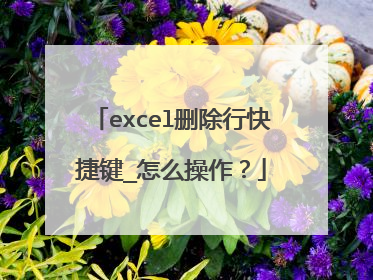 excel删除行快捷键_怎么操作?