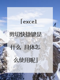 excel剪切快捷键是什么 具体怎么使用呢