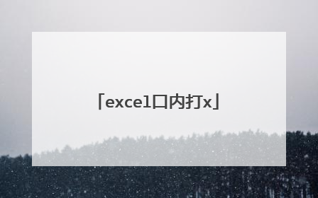 excel口内打x