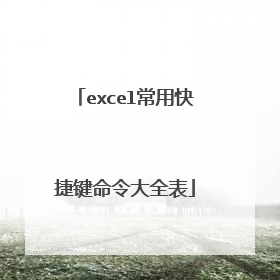 excel常用快捷键命令大全表