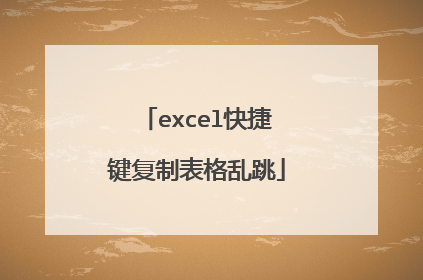 excel快捷键复制表格乱跳