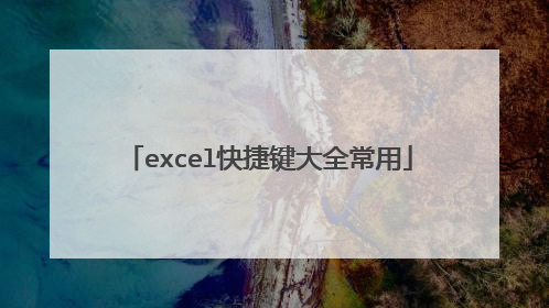excel快捷键大全常用