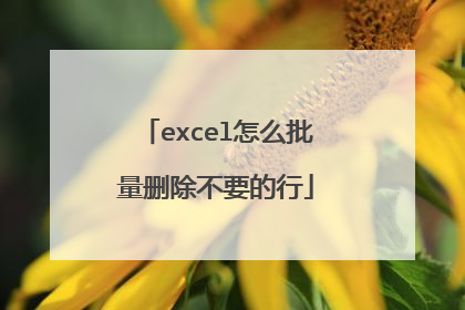 excel怎么批量删除不要的行