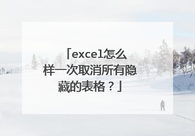 excel怎么样一次取消所有隐藏的表格？