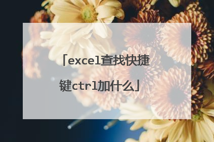 excel查找快捷键ctrl加什么