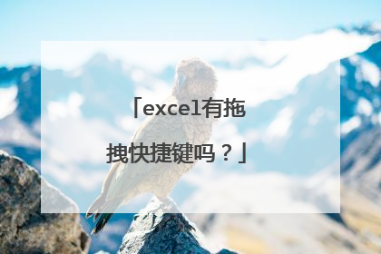 excel有拖拽快捷键吗?