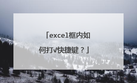 excel框内如何打√快捷键？