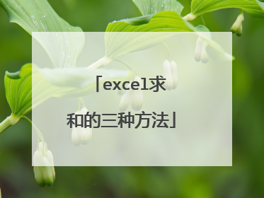 excel求和的三种方法