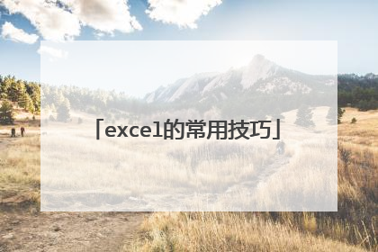 excel的常用技巧