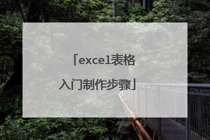 excel表格入门制作步骤