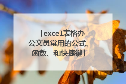 excel表格办公文员常用的公式、函数、和快捷键