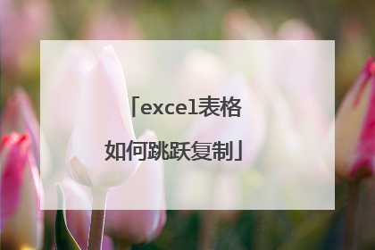 excel表格如何跳跃复制
