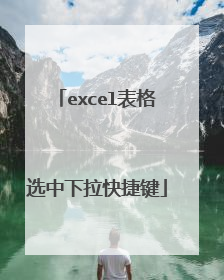 excel表格选中下拉快捷键
