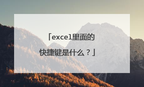 excel里面的快捷键是什么?