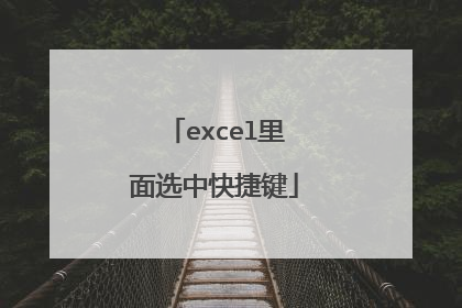 excel里面选中快捷键