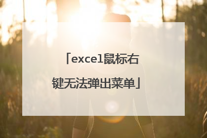excel鼠标右键无法弹出菜单