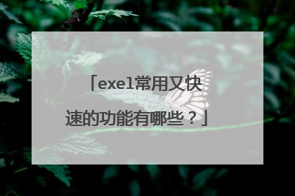 exel常用又快速的功能有哪些？