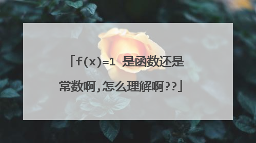 f(x)=1 是函数还是常数啊,怎么理解啊??