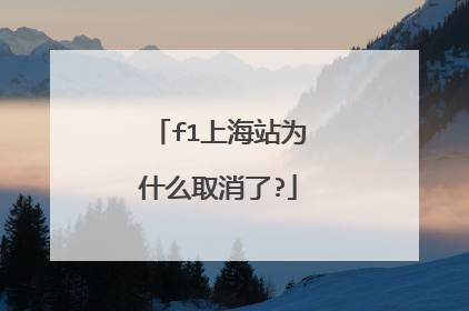 f1上海站为什么取消了?