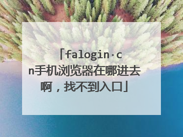 falogin·cn手机浏览器在哪进去啊,找不到入口