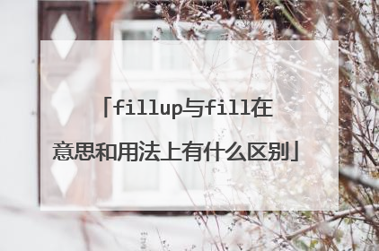 fillup与fill在意思和用法上有什么区别