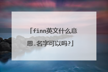 finn英文什么意思.名字可以吗?