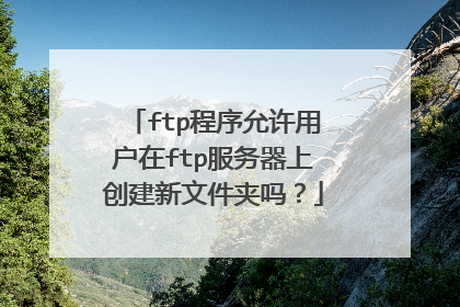ftp程序允许用户在ftp服务器上创建新文件夹吗？