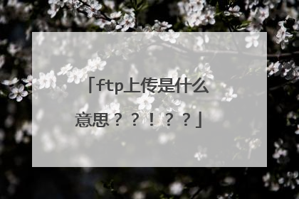 ftp上传是什么意思??!??