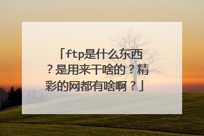 ftp是什么东西?是用来干啥的?精彩的网都有啥啊?