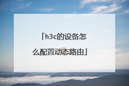h3c的设备怎么配置动态路由