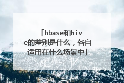 hbase和hive的差别是什么,各自适用在什么场景中