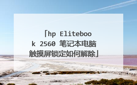 hp Elitebook 2560 笔记本电脑触摸屏锁定如何解除