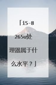 i5-8265u处理器属于什么水平?