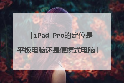 iPad Pro的定位是平板电脑还是便携式电脑