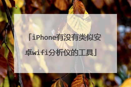 iPhone有没有类似安卓wifi分析仪的工具