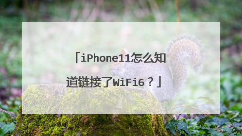 iPhone11怎么知道链接了WiFi6?